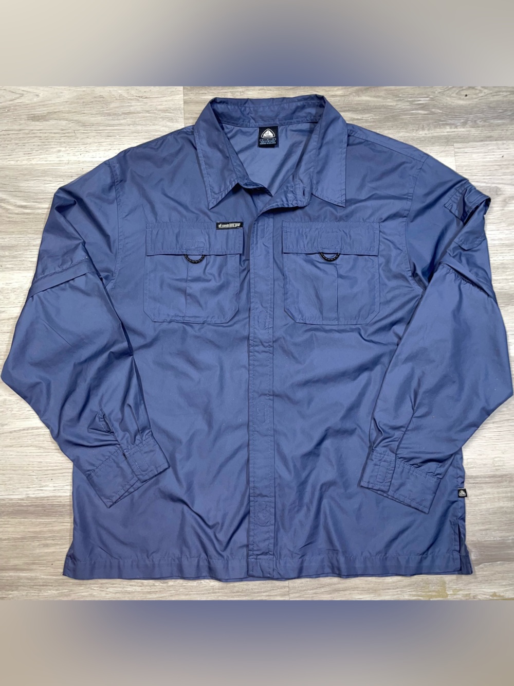 Nike ACG Men's Navy Blue Casual Button-Down Shirt zip off sleeves